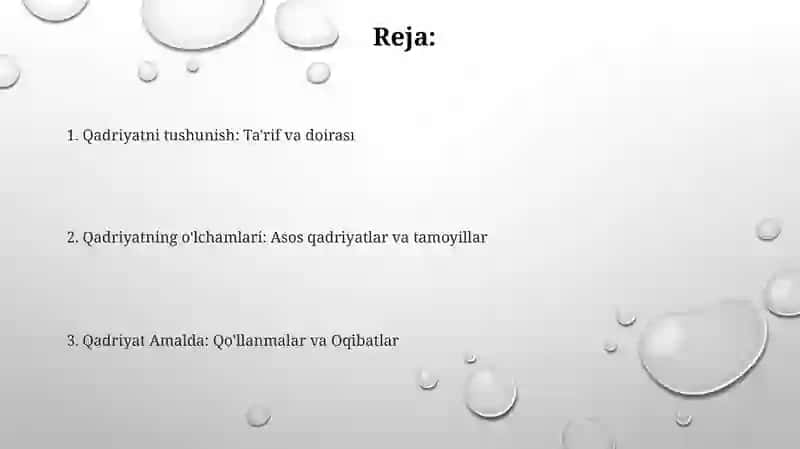 Qadriyat tushunchasi 2