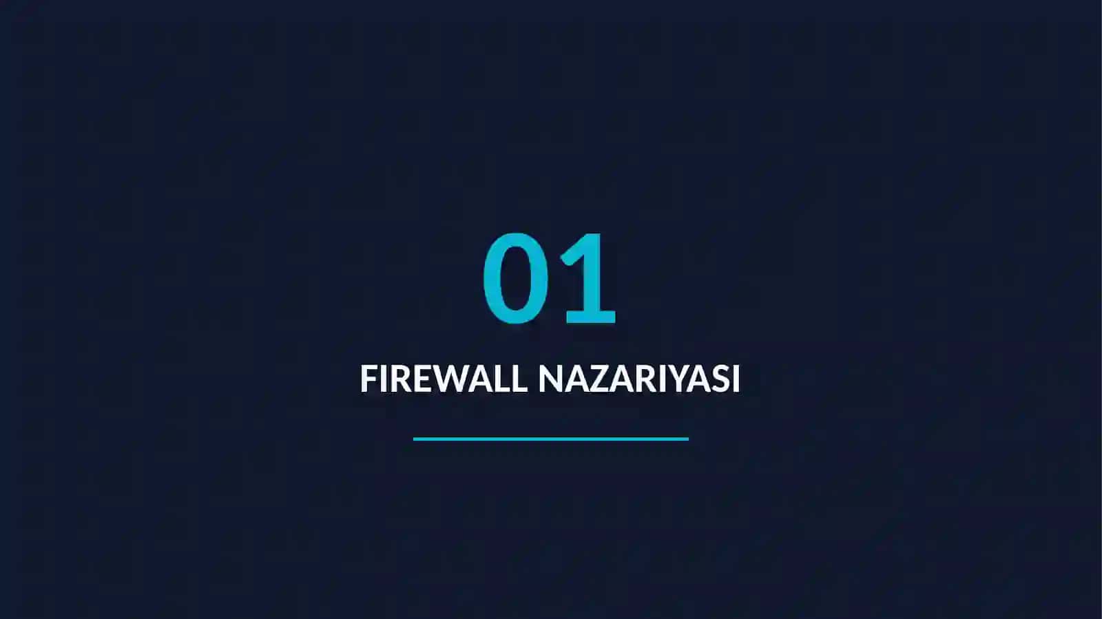 TARMOQLARARO EKRAN (FIREWALL) O'rnatish,sozlash va boshqarish 2