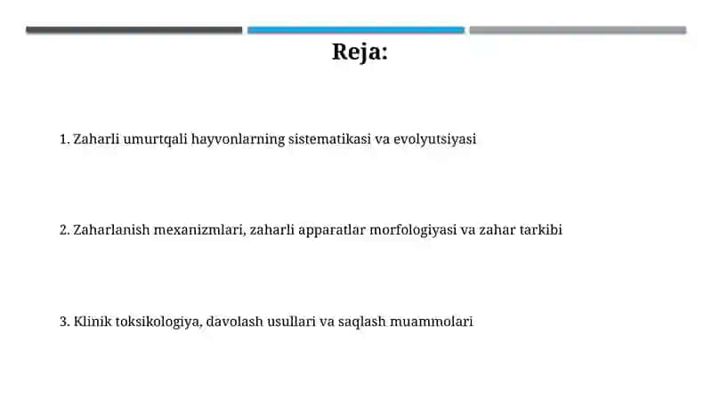 Zaharli umurtqali hayvonlarning sistematikasi va evolyutsiyasi 2