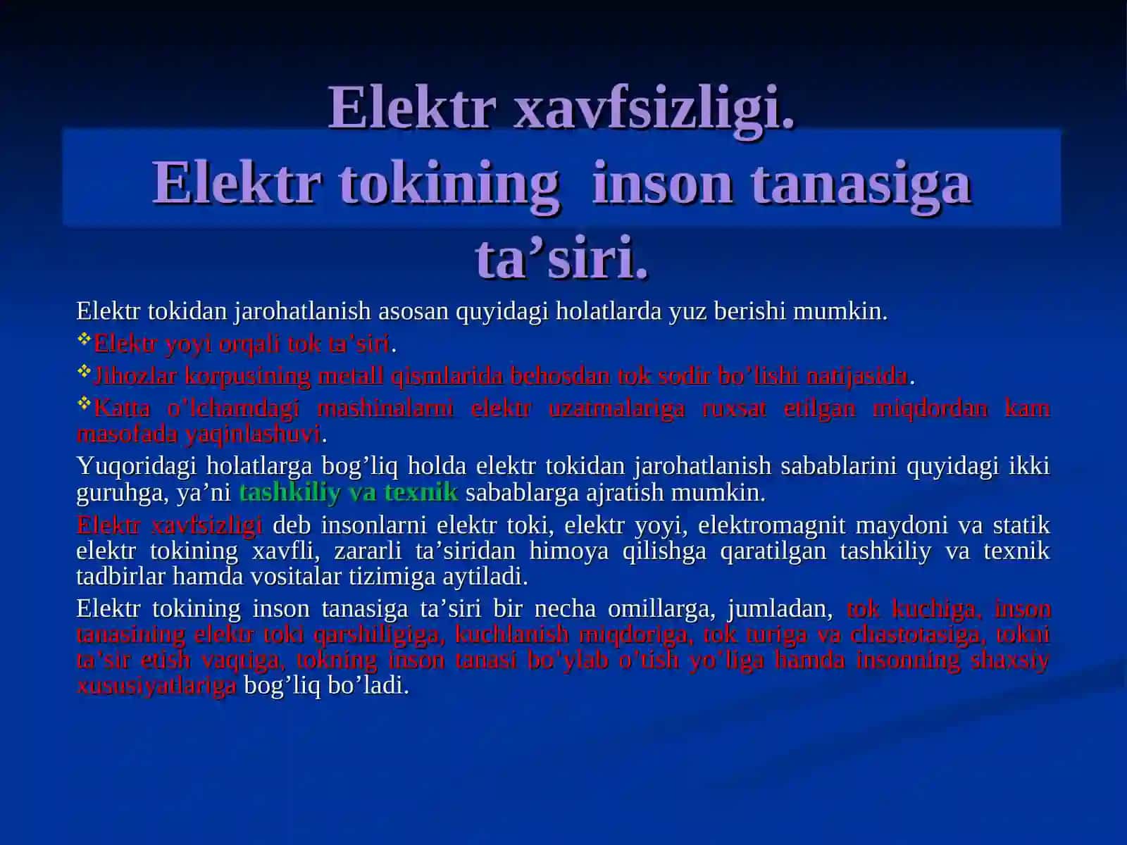 ELEKTR XAVFSIZLIGINI TA'MINLOVCHI ZAMONAVIY TEXNIKA VA TEXNOLOGIYALARI 2