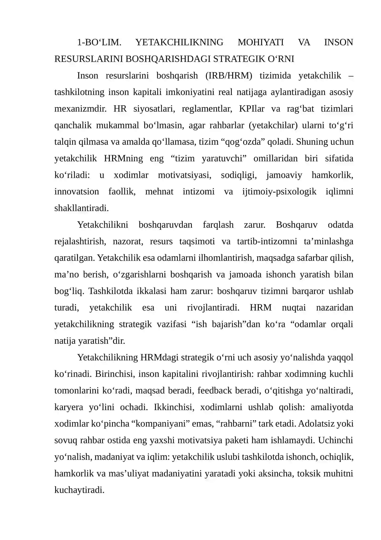 Inson resurslarini boshqarishda yetakchilik 2