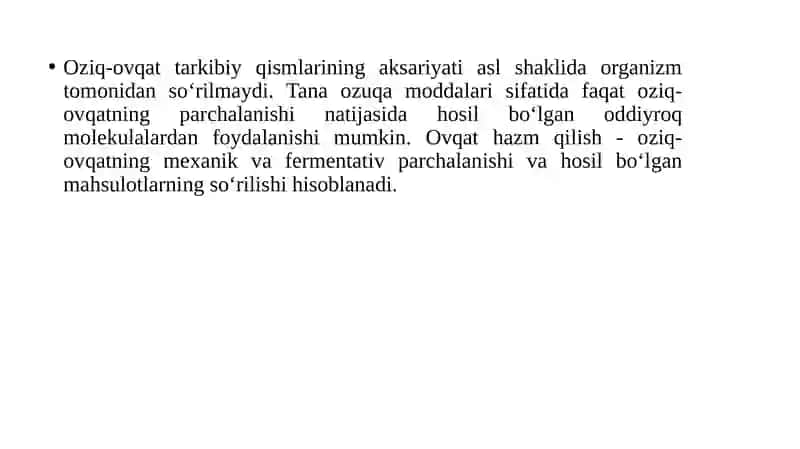 Oshqozon ichak tizimi biokimyosi 2