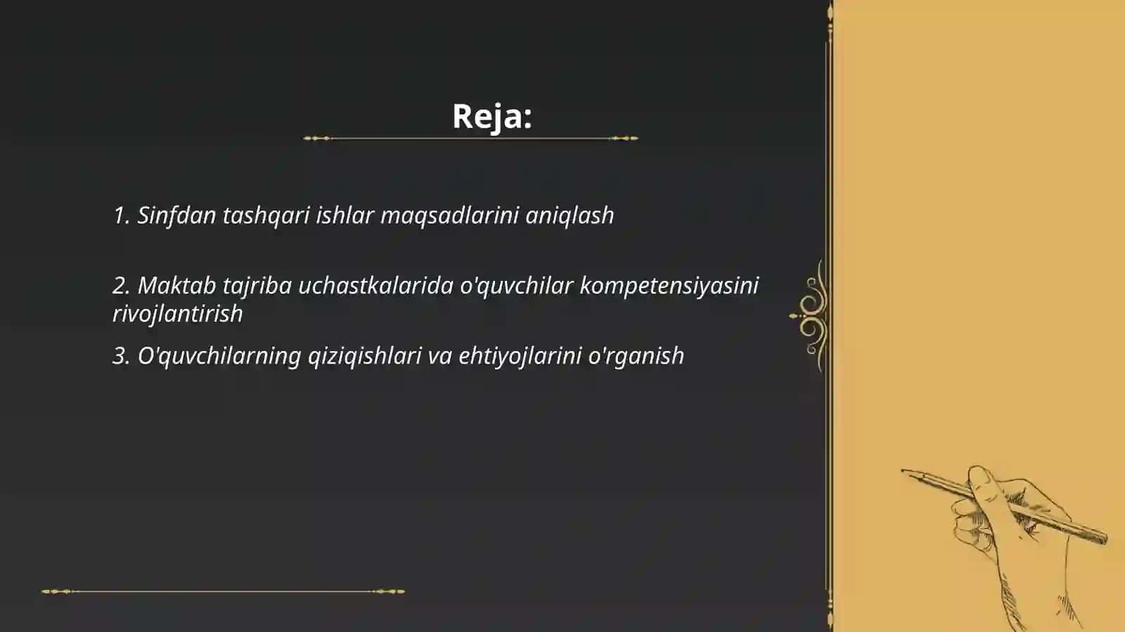 Maktab tajriba uchastkaskalarida sinfdan tashqari ishlarni rejalashtirish yoʻllari 2