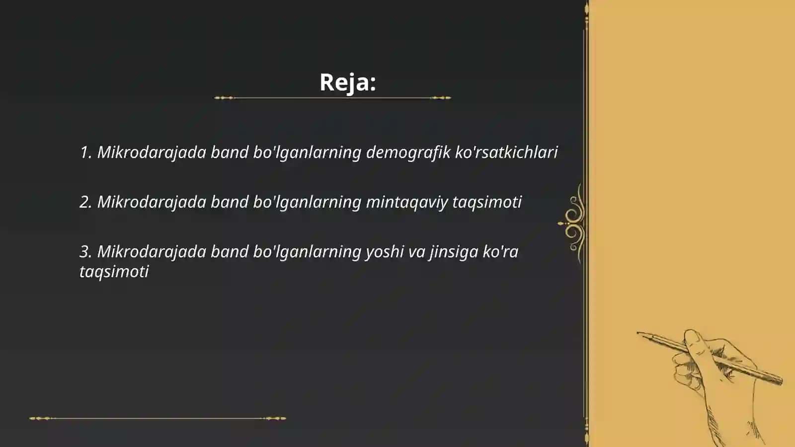 Mikrodarajada band bo'lganlarni statistik o'rganish 2