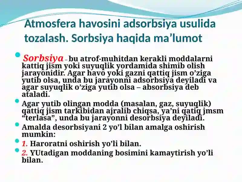 ATMOSFERAHAVOSINI ZAHARLI GAZLARDANTOZALASH USULLARI 2