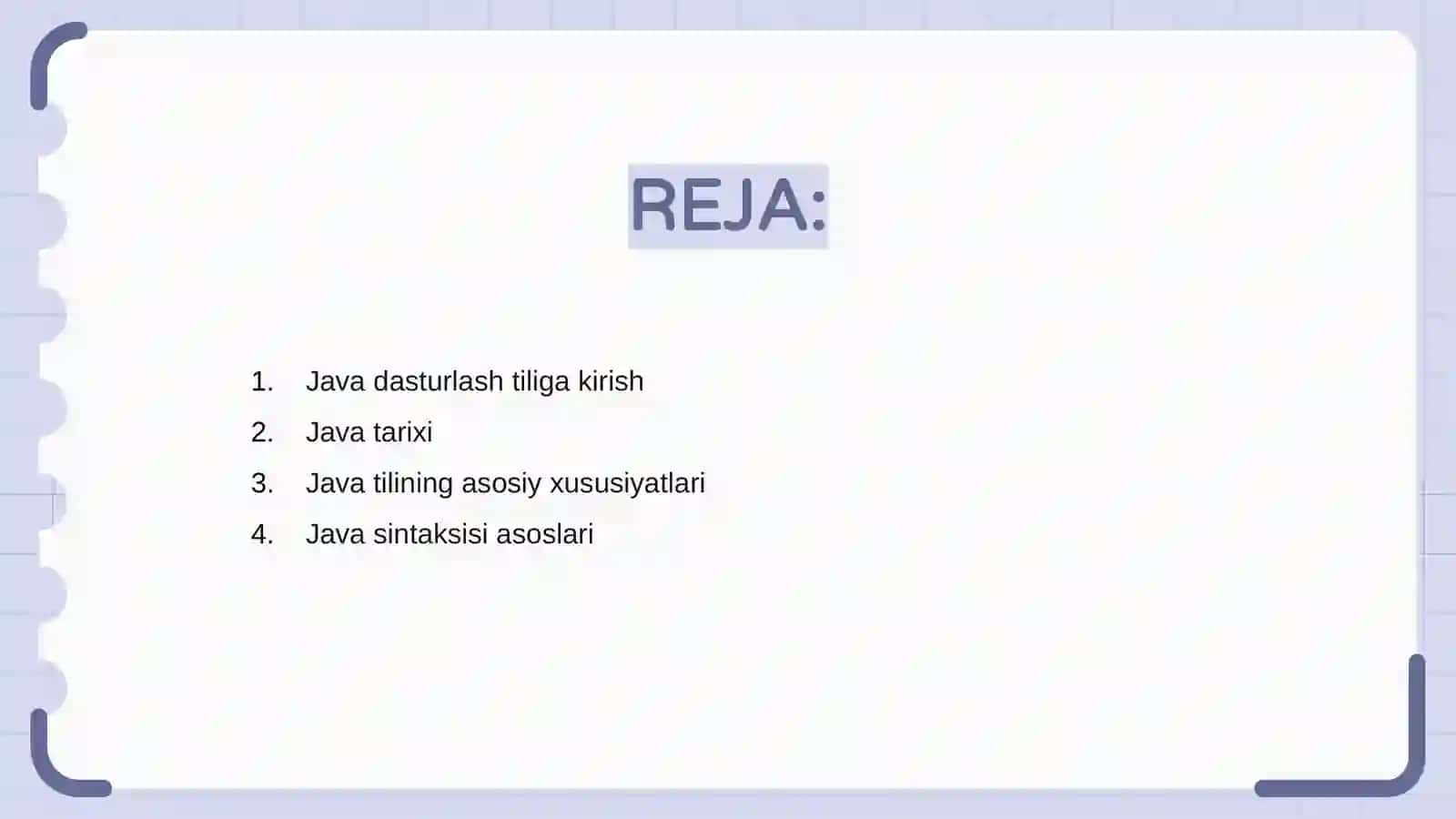 Java dasturlash tili 2