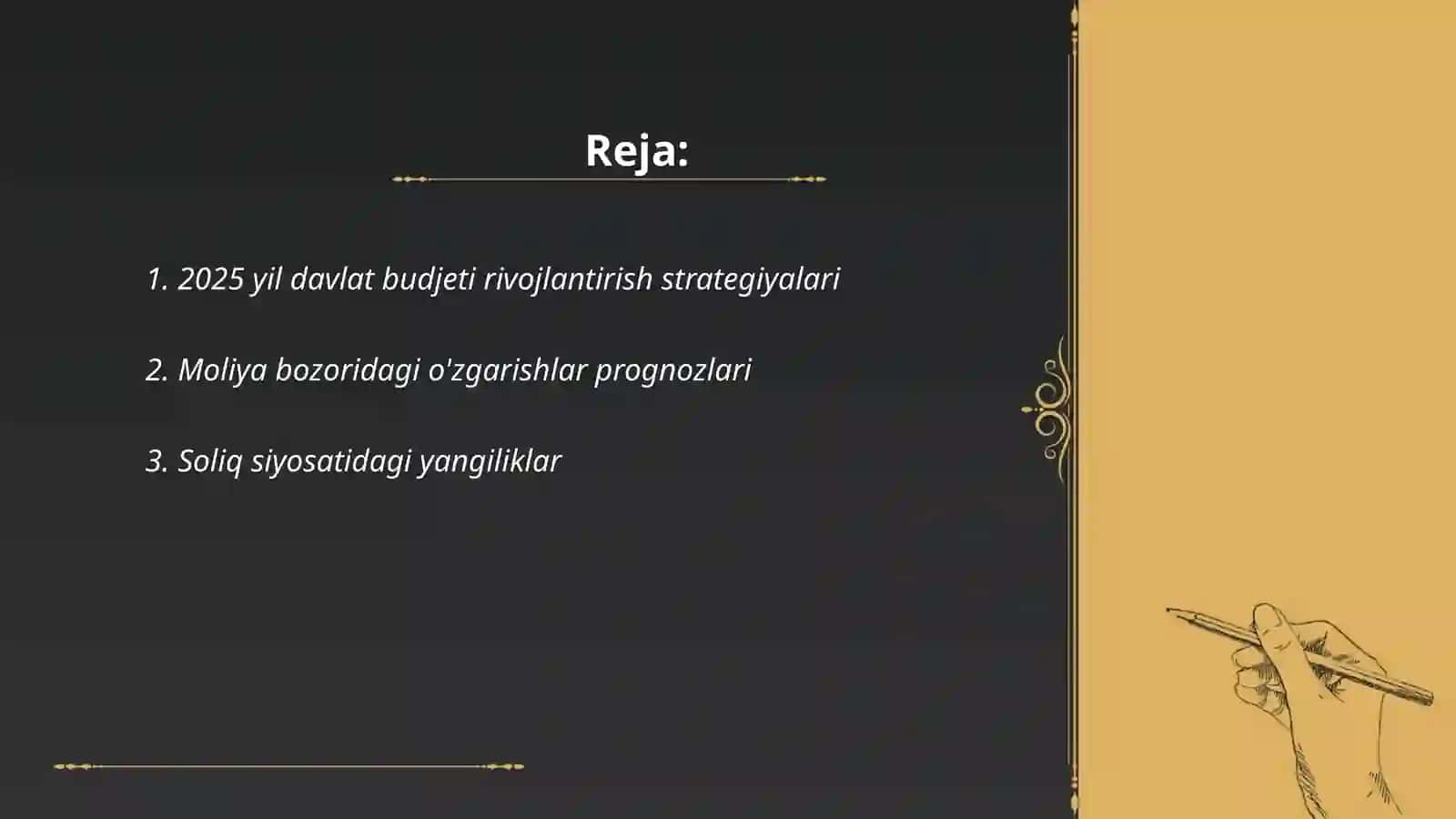 2025 yil moliya budjeti prognozlari 2