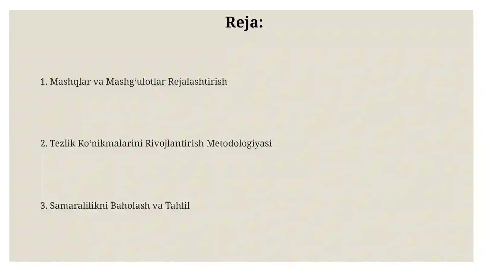 Tezkorlik qobilyatini tarbiyalash metodikasi 2