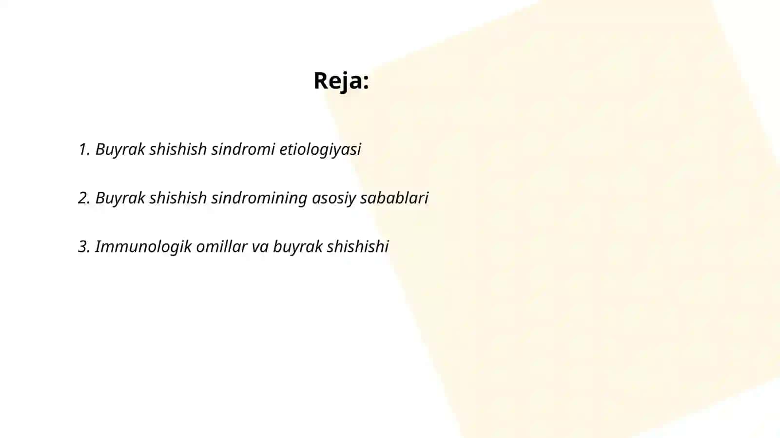 Buyrak shishish sindromi etiologiya potogenez klinik nomoyon bolishi va diagnostikasi 2