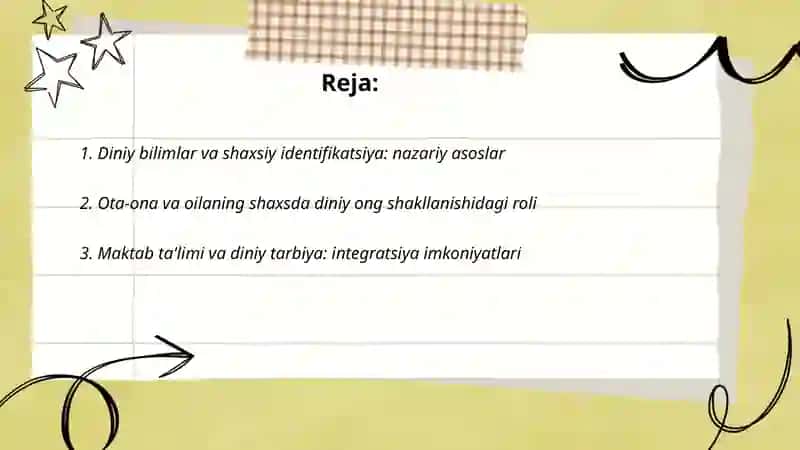 Diniy bilimlar asosida shaxsda diniy ong shakllanishi 2