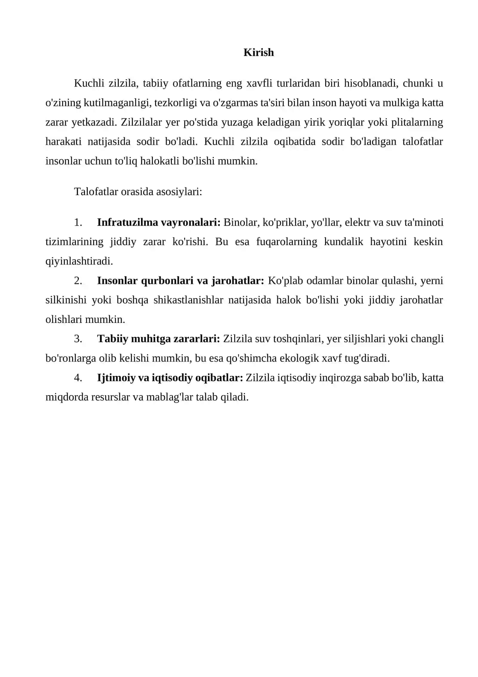 Kuchli zilzila oqibatida sodir bo’lgan talofatlarni aniqlash 2