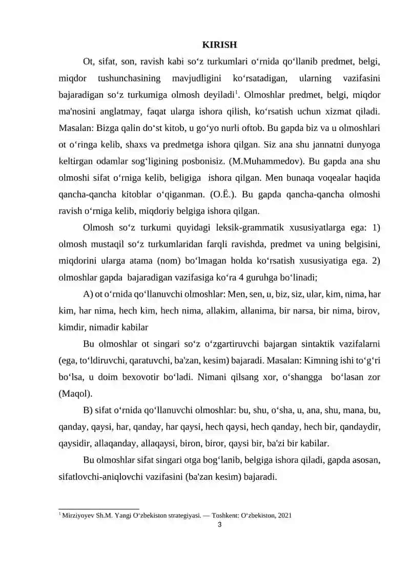 OLMOSHNING MORFOLOGIK   BELGI XUSUSIYATLARI (O‘TKIR HOSHIMOV ASARLARI MISOLIDA) 2