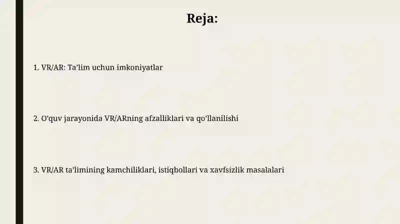 Virtual va kengaytirilgan reallik ta'lim 2