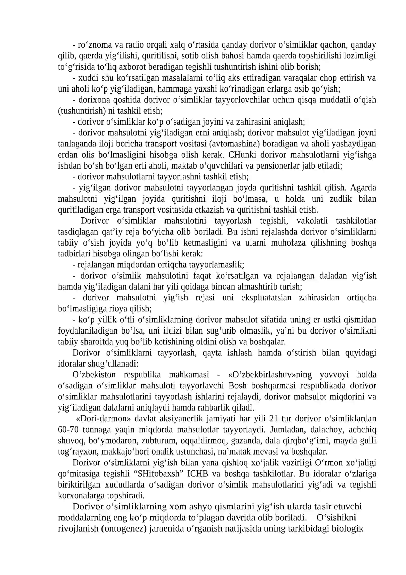 Dorivor o‘simliklar xom ashyosini tayyorlash terish tozalash saqlash texnologiyasi 2