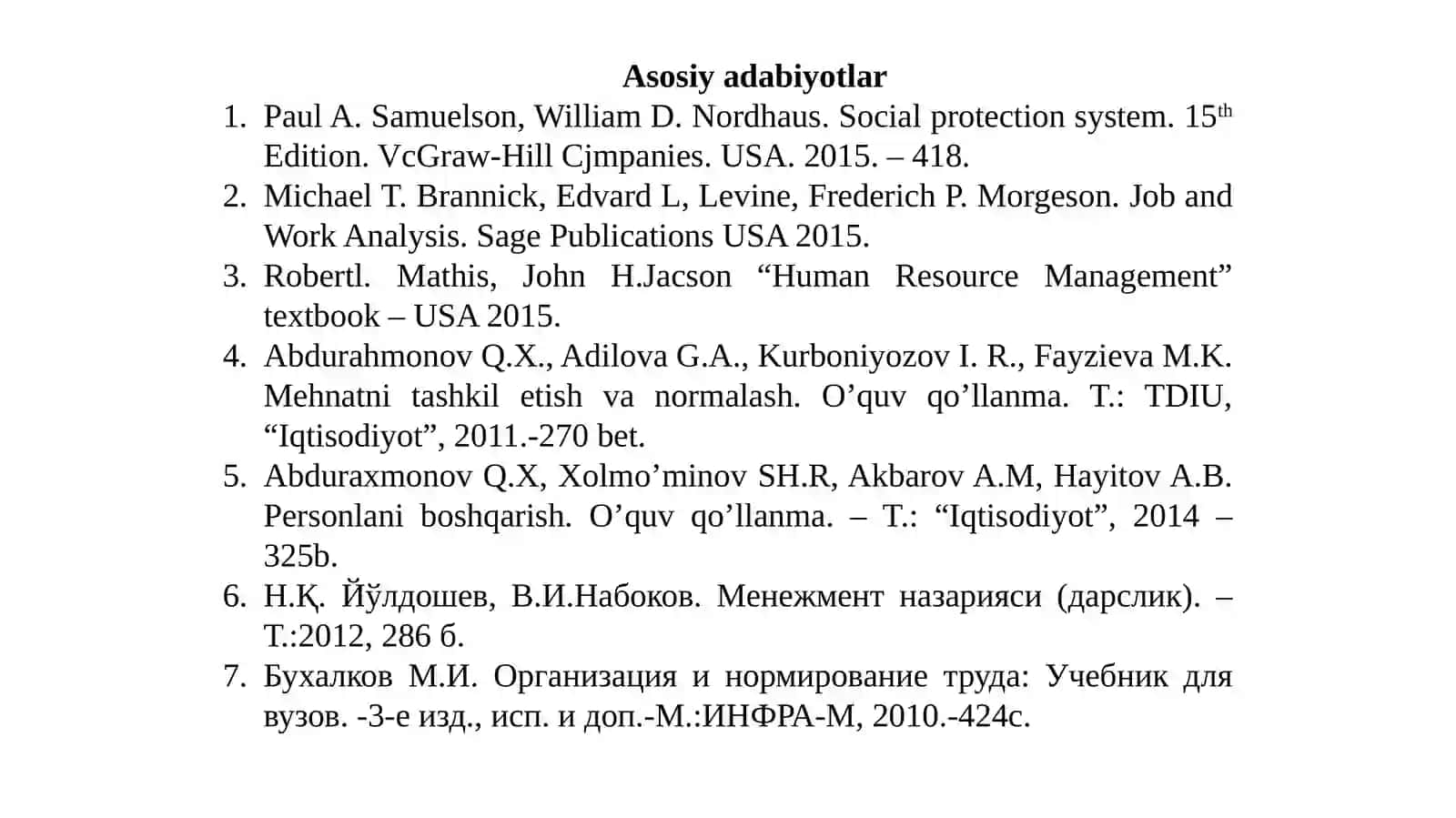 «МЕҲНАТНИ ТАШКИЛ ЭТИШ ВАБОШҚАРИШ» ФАНИНИНГ ПРЕДМЕТИ, МАЗМУНИ ВА ВАЗИФАСИ 2