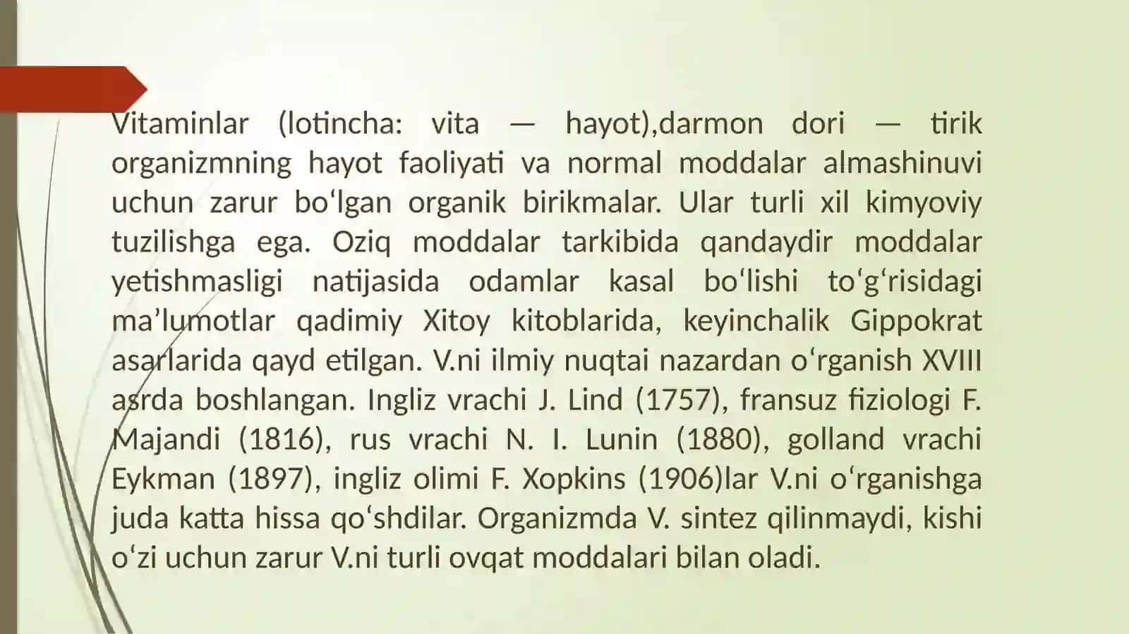 VITAMINLAR VA ULARNING ORGANIZM UCHUN AHAMIYATI 2