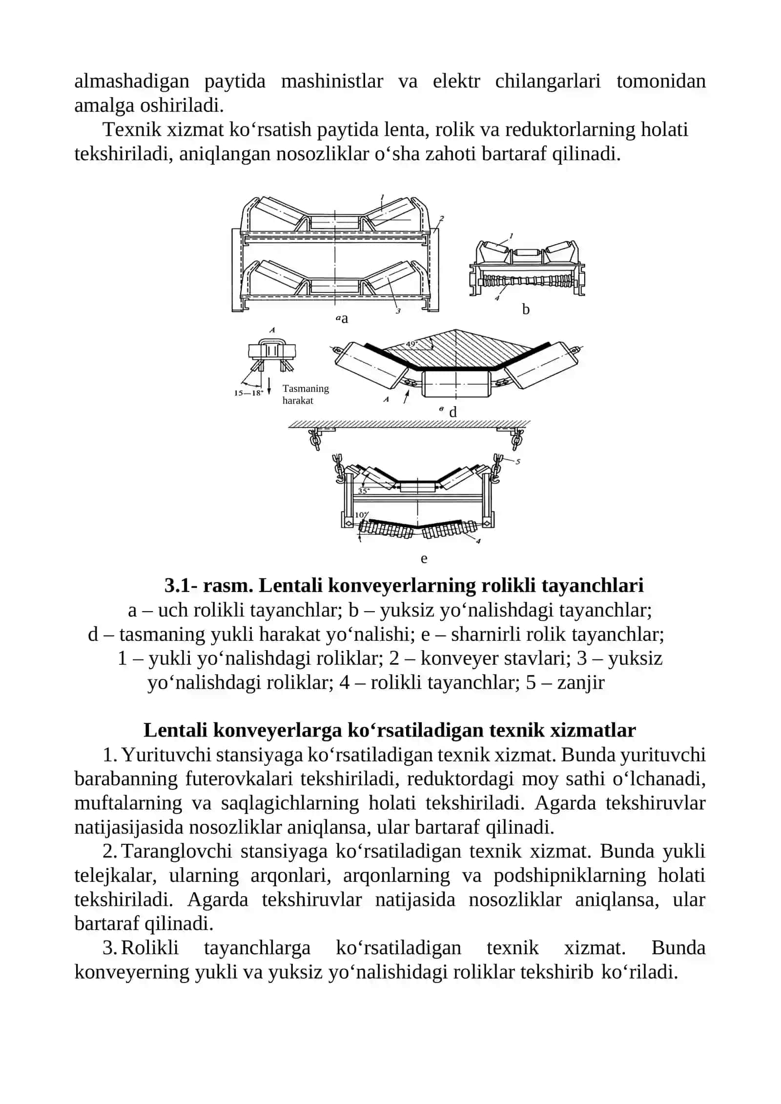 Tasmali konveyerlarni bo‘laklarga bo‘lish va nosoz qismlariga texnik xizmat ko‘rsatish 2