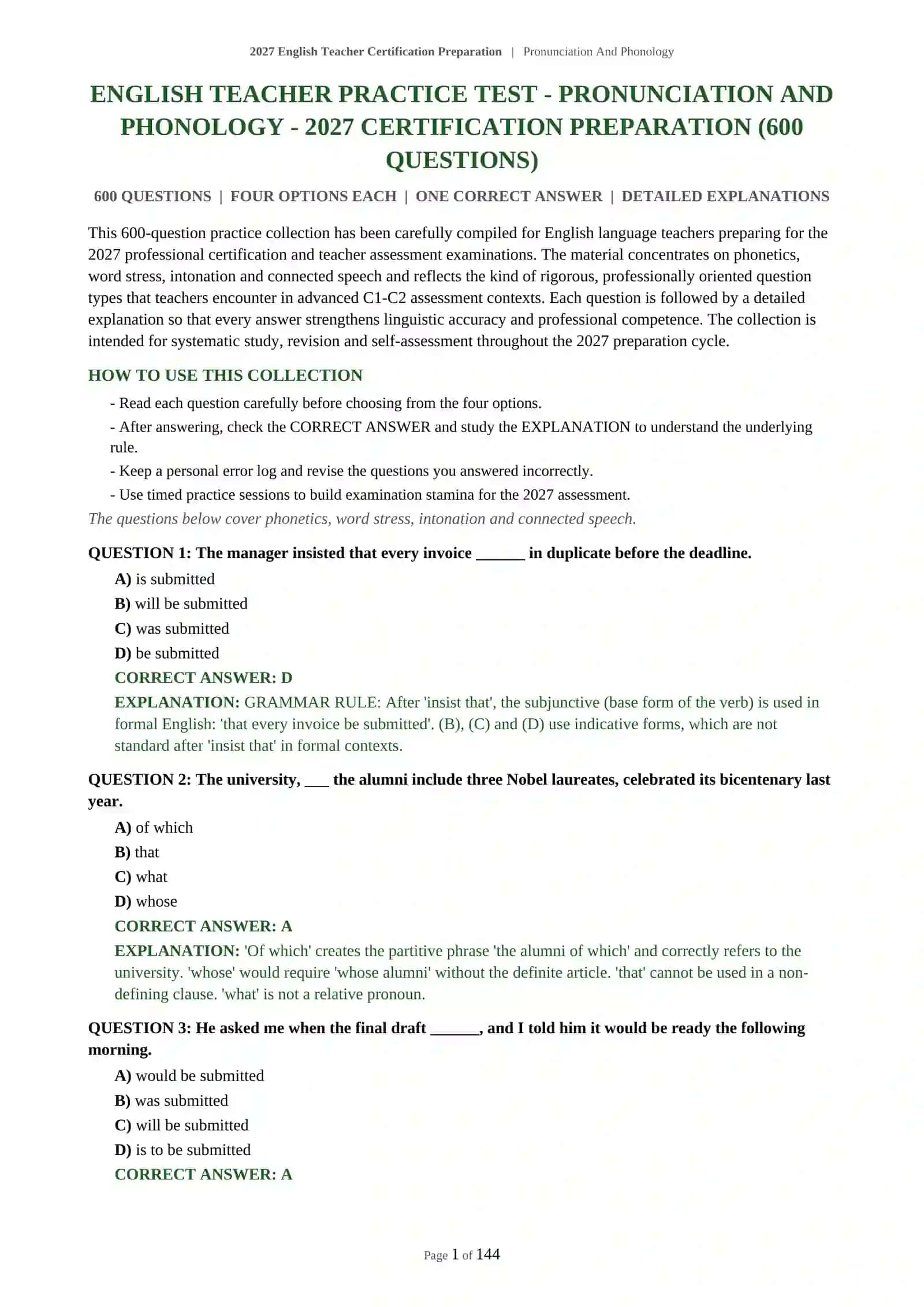 2027 English Teacher Certification Preparation | Pronunciation And Phonology 2