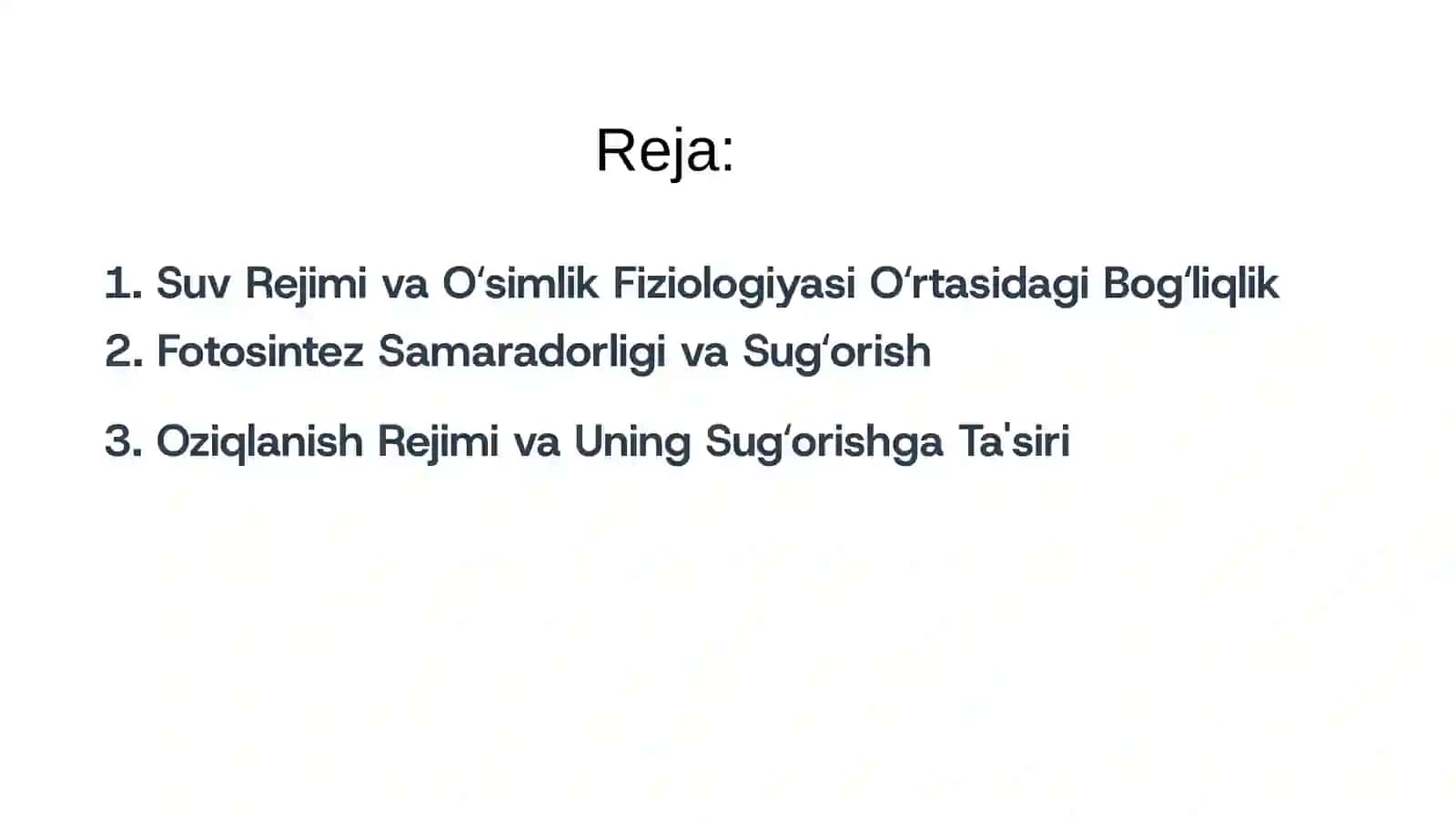 Sugʻoriladigan Dehqonchilikning Fiziologik Xususiyatlari 2