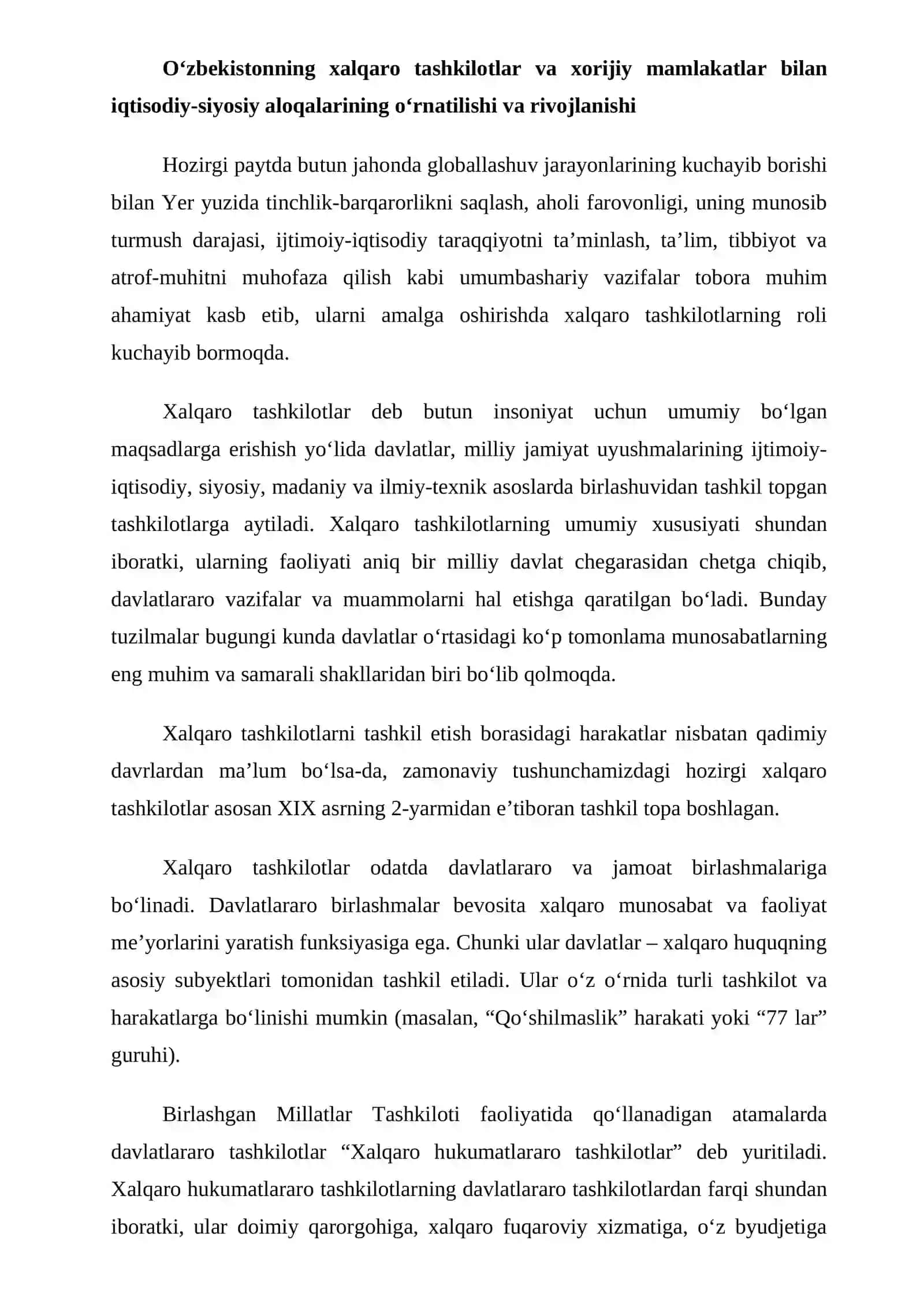 O'zbekistonning xalqaro reytinglardagi ko'rsatkichlarini ko'tarishning tarixiy va siyosiy ahamiyati 2