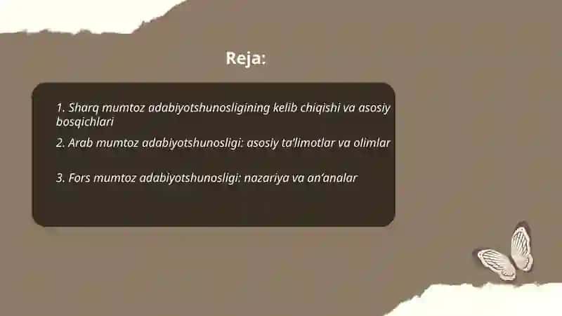 Sharq mumtoz adabiyotshunosligi tarixi 2