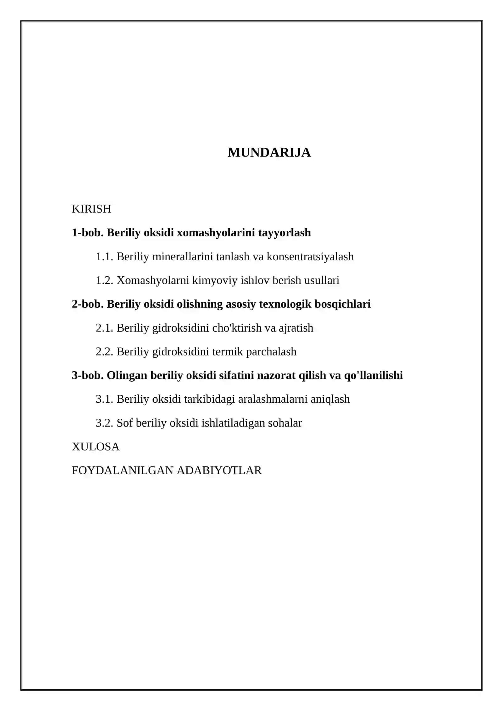 Beriliy sof oksidini olish texnologiyasi 2