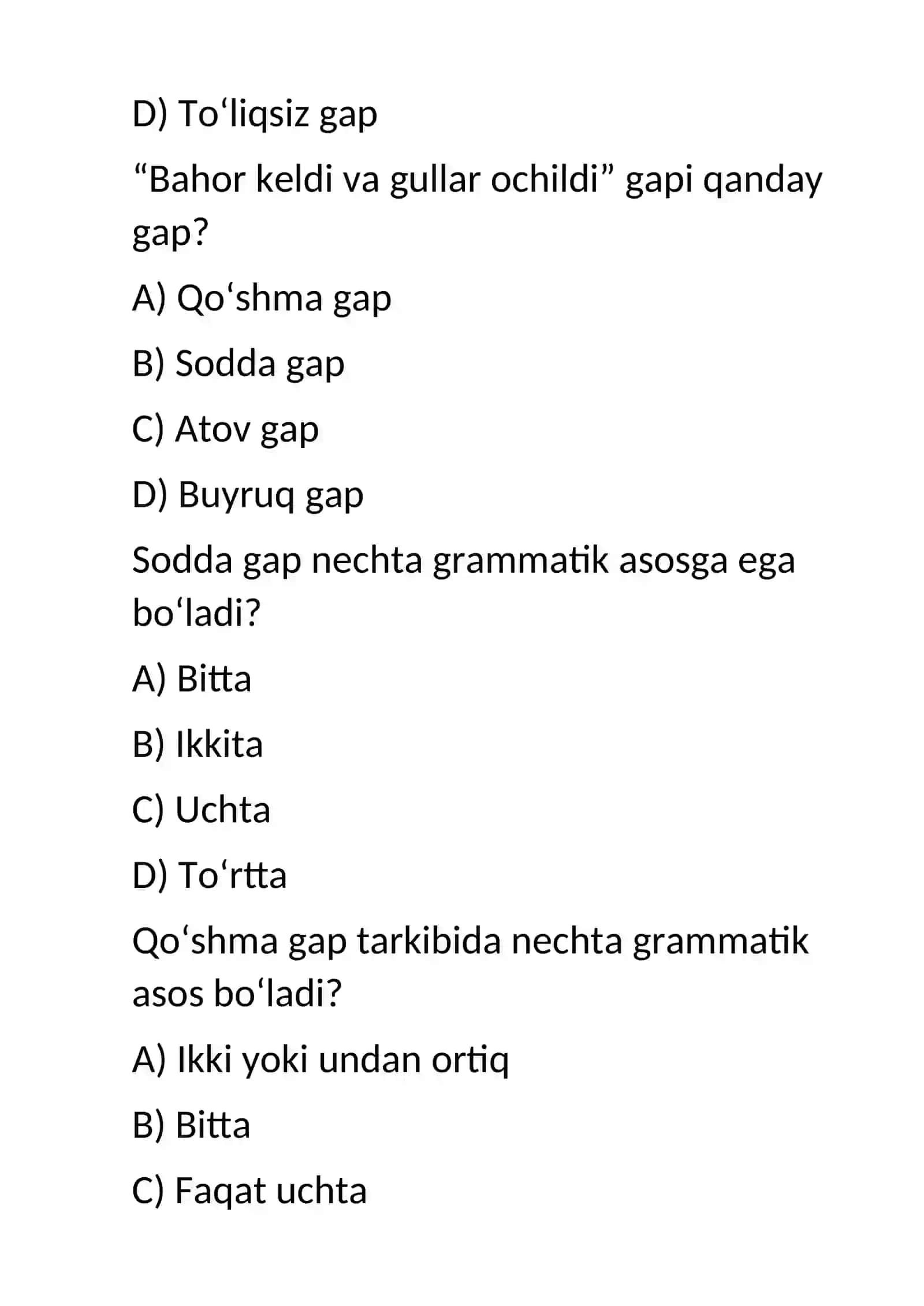 Gaplarning tuzulishiga ko’ra turlari 2