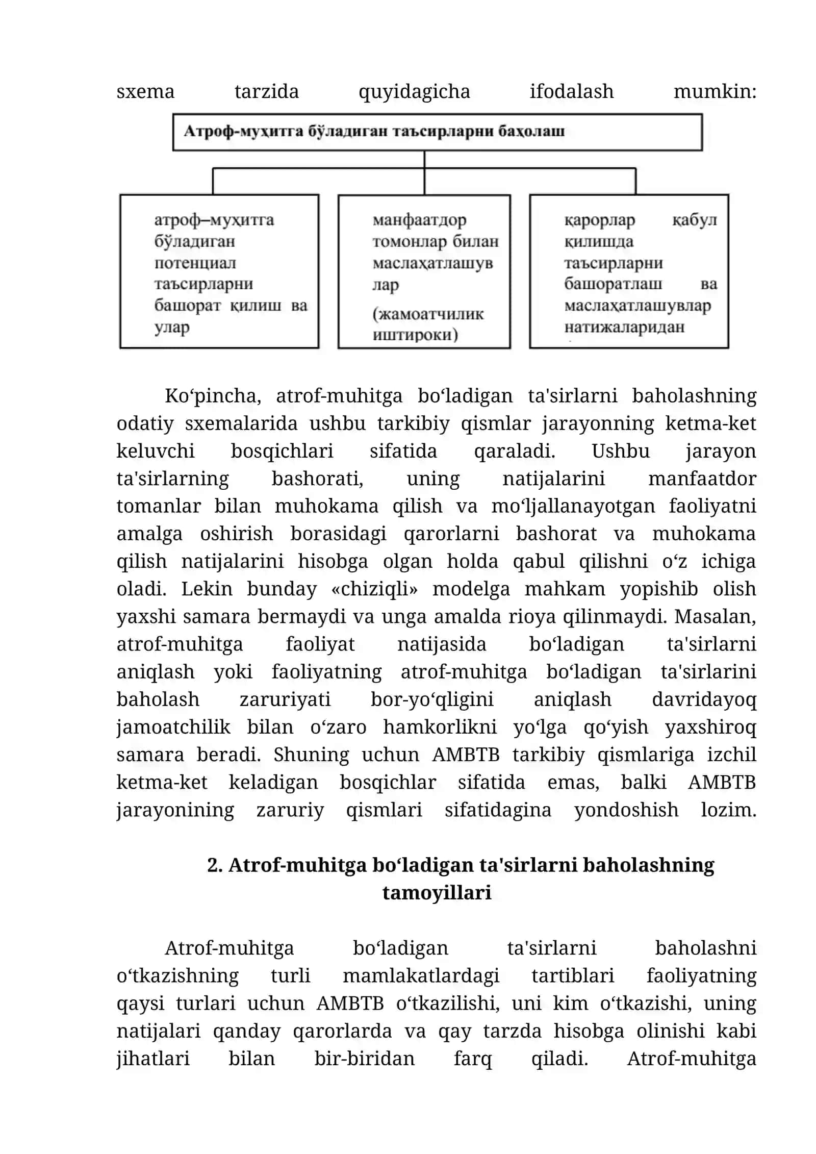 ATROF-MUHITGA BO‘LADIGAN TA'SIRLARNI BAHOLASHNING ASOSIY TUSHUNCHA VA TAMOYILLARI 2