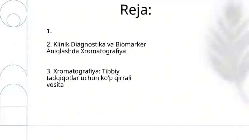 Xromatografiyaning tibbiy izlanishlardagi imkoniyatlari 2