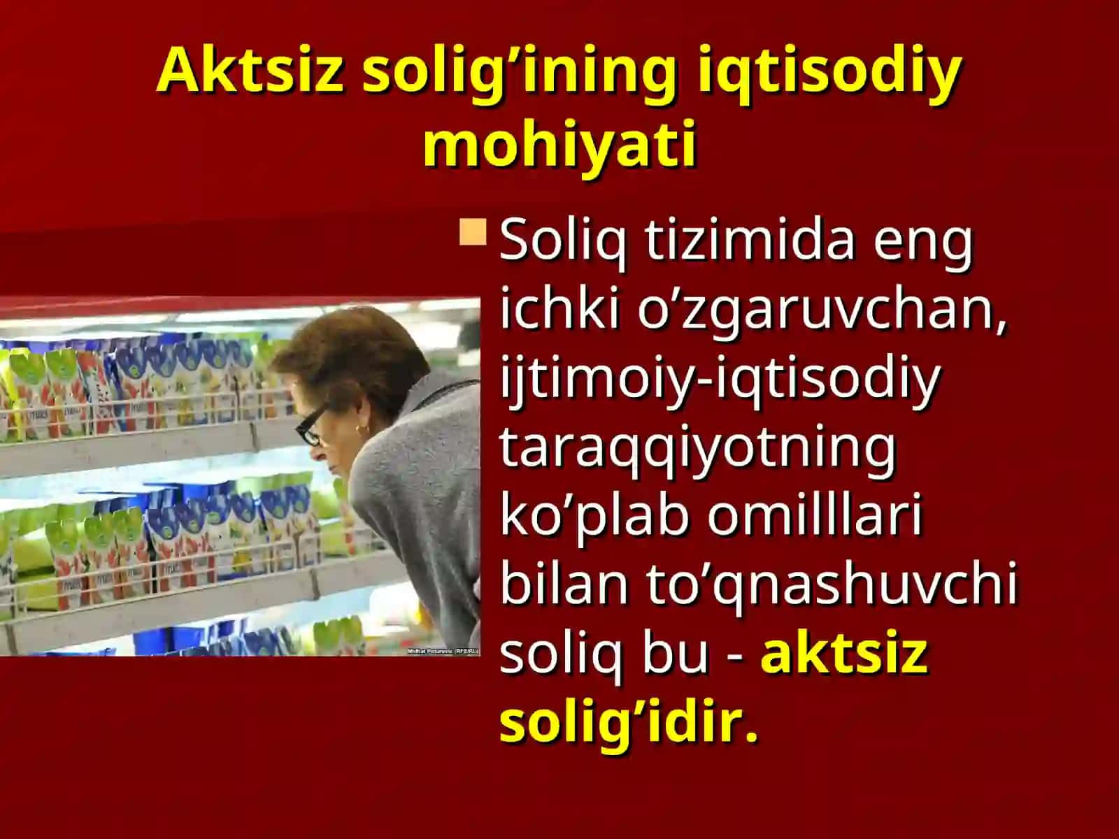 Aksiz solig'ining soliq tizimi va davlat byudjeti daromadlarida o'rni 2