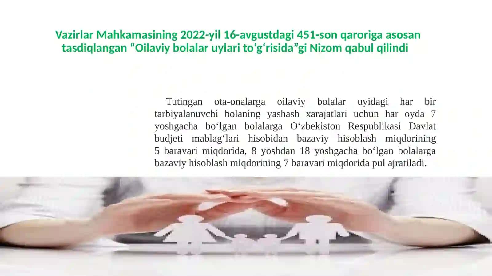 O‘zbekistonda oilaviy bolalar uyini tashkil etish tartibi va shartlari 2