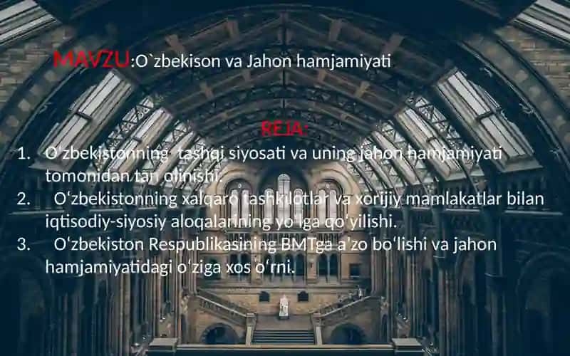 O`zbekison va Jahon hamjamiyati 2