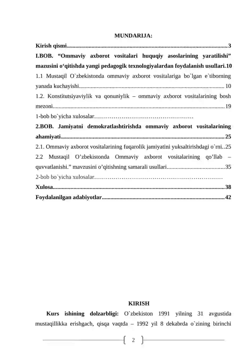 O’zbekistonda ommaviy axborot vositalari faoliyatini demokratlashtirish 2