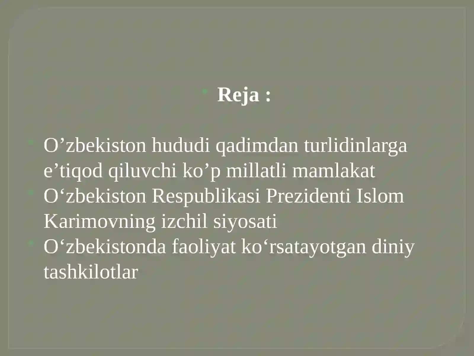 Diniy bag’rikenglik 2