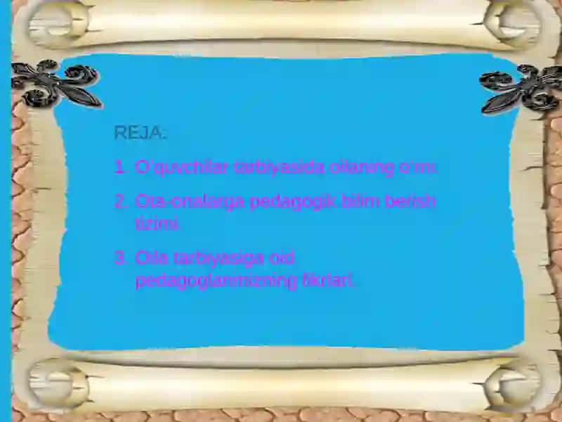 Oila tarbiyas 2