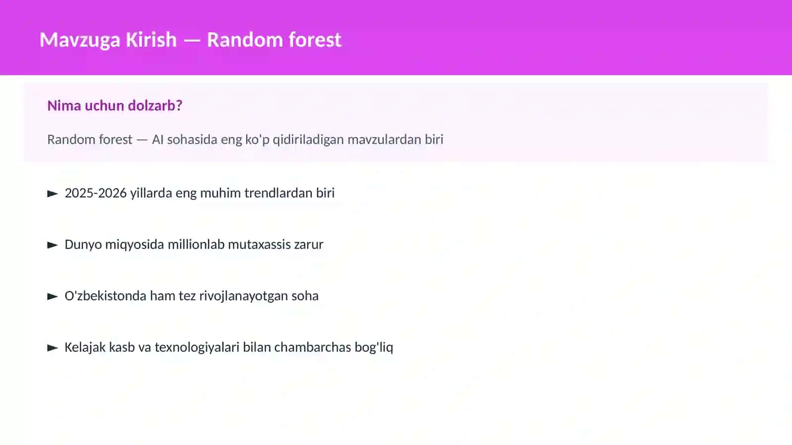 Random forest 2