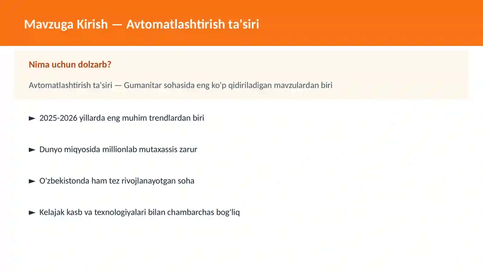 Avtomatlashtirish ta'siri 2