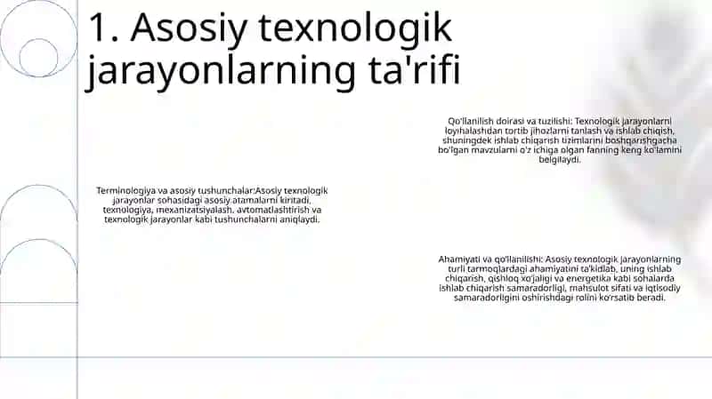 Asosiy Texnalogik Jarayonlar Va Qurilmalar Fanining Mazmuni 2