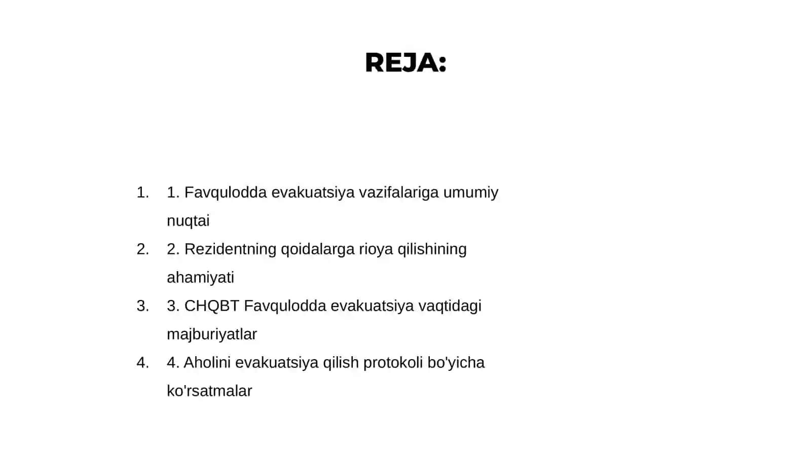 Evakuatsiya chora tadbirlari 2