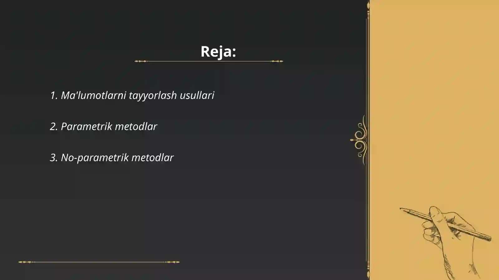 Bashoratlashning statistik usulari 2