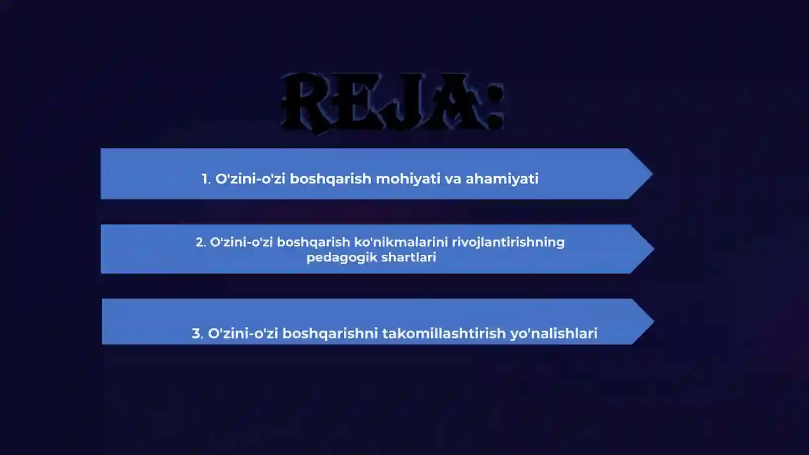 Pedagogik o'zini-o'zi boshqarish psixologiyasi 2
