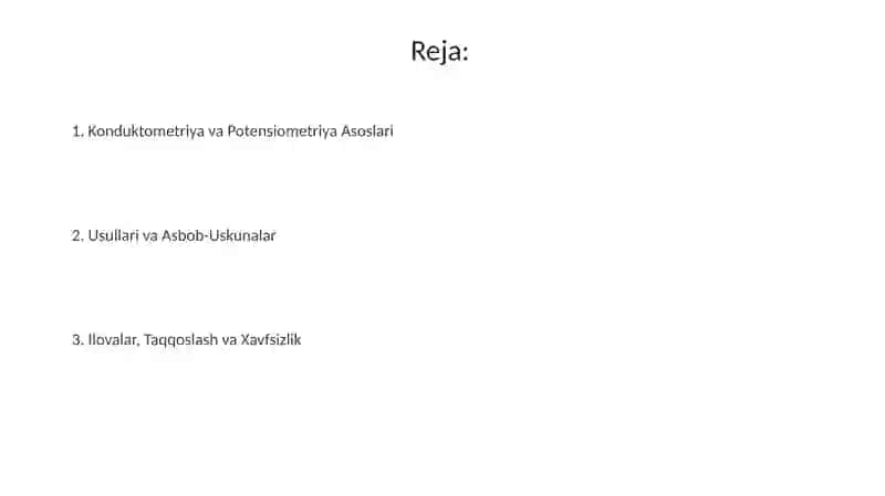 Konduktometriya va Potensiometriya 2