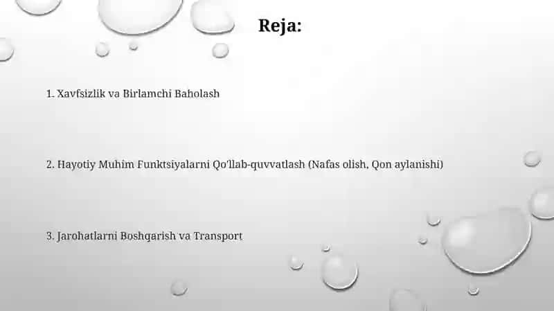 Shikastlangan bemorlarni parvarish qilish asoslari 2