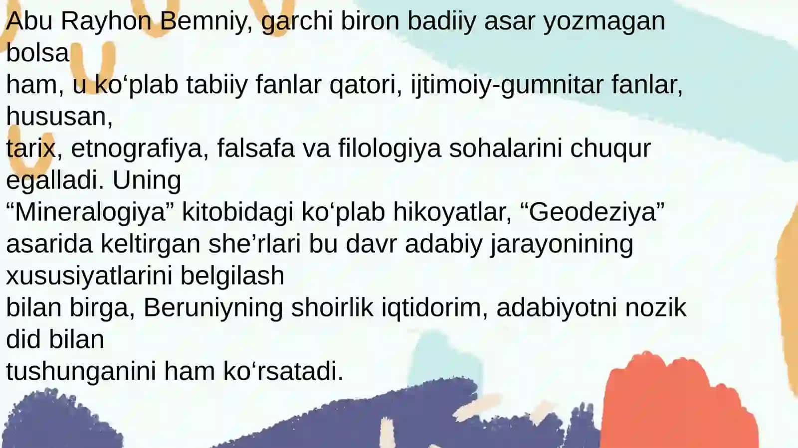 Beruniy ijodi. Beruniy ijodida afsona, rivoyat va hikoyatlar 2