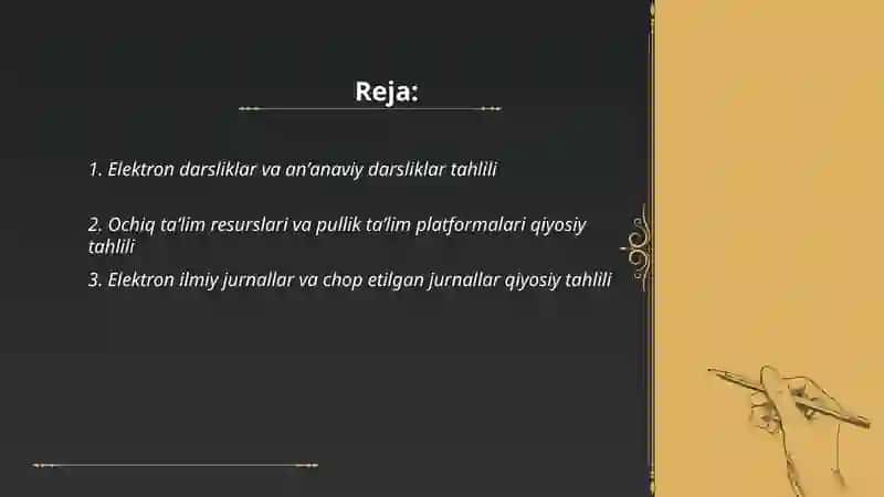 Har xil turdagi elektron resurslarning qiyosiy tahlili 2