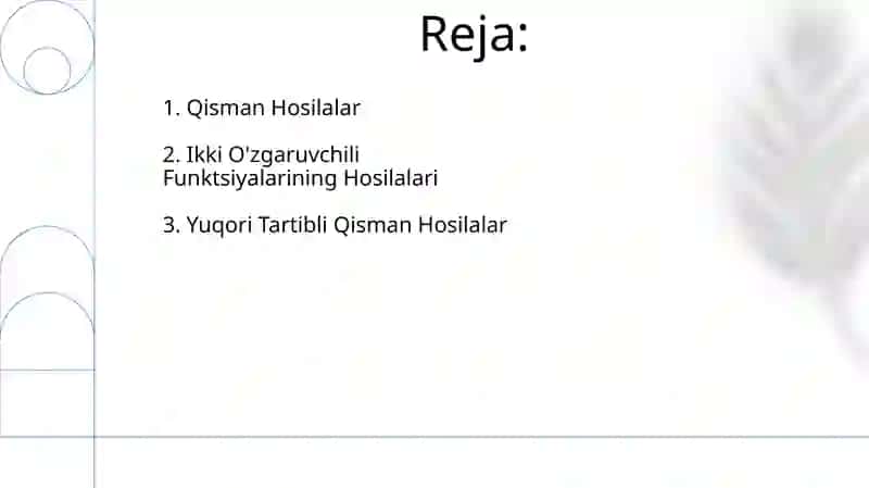 Ikki O'zgaruvchan Funksiyalar Hosilalari 2