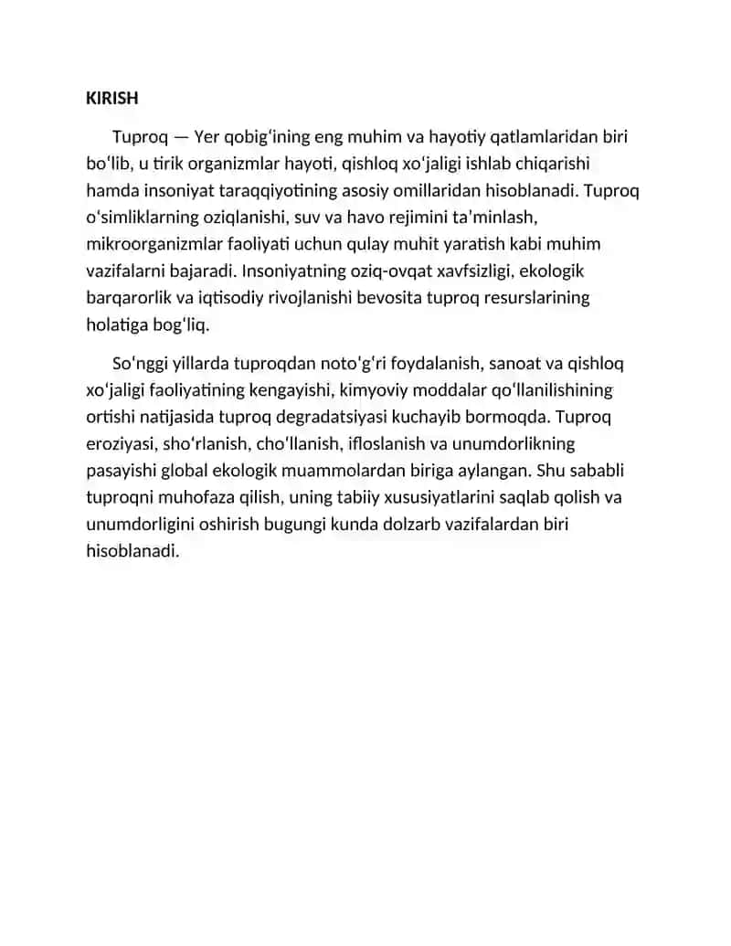 TUPROQ VA UNING MUHOFAZASI 2