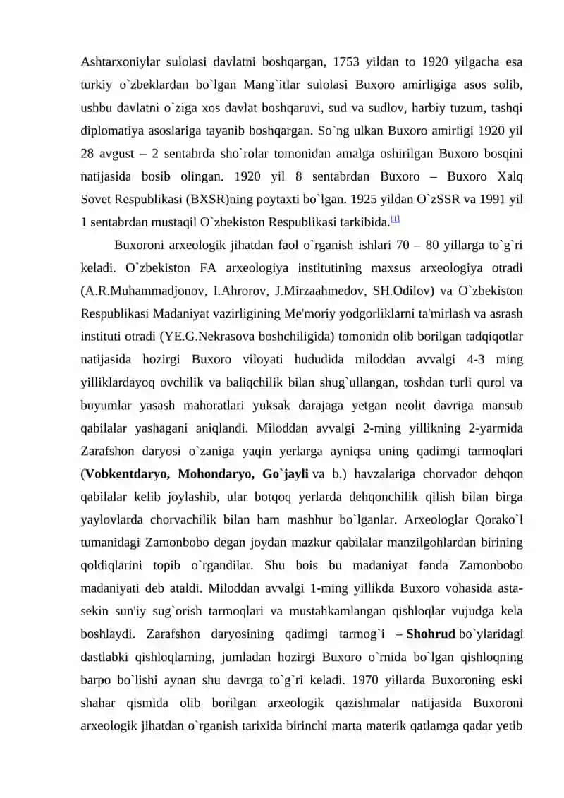 BUXORO AMIRLIGINING TASHKIL TOPISHI VA ETNIK JARAYONLAR 2