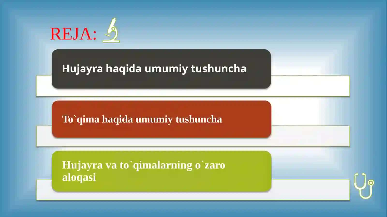 Biologiya:hujayravatoʻqimahaqidamaʼlumotlar 2