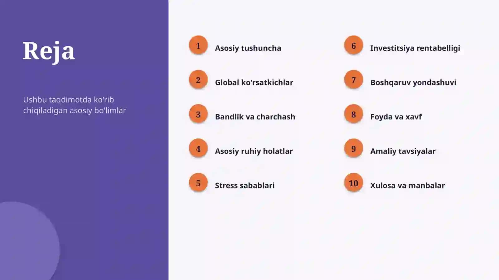 Ruhiy salomatlik mehnat bozorida Menejerlar uchun statistik ko'rsatkichlar va boshqaruv yondashuvi 2